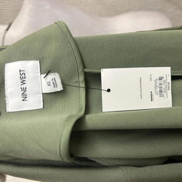 Nine West Green Blazer Women’s XL NWT Modern Chic Layering Jacket Workwear - Picture 3 of 7